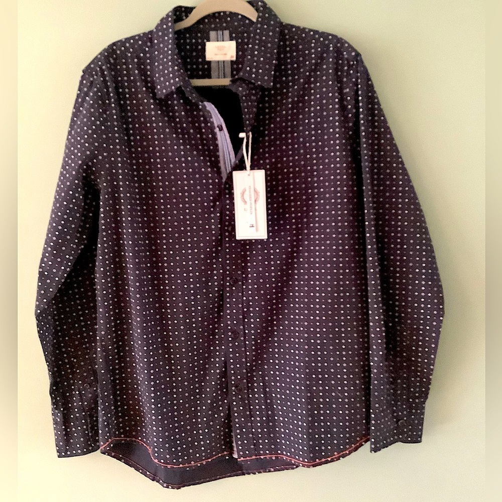 LEVEL 10 Men’s Couture L/S Navy Woven Shirt M New